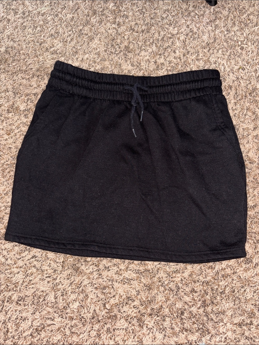 Rosio Black Drawstring Mini Skirt